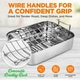 thumbnail image 6 of NutriChef Roasting Pan with Polished Rack, Handle, and Stainless Steel - 2 Pieces, 6 of 7