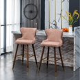thumbnail image 5 of Roundhill Furniture Nevis Mid-Century Modern Faux Leather Tufted 29.5 in. Bar Stool - Set of 2, Pink, 5 of 5
