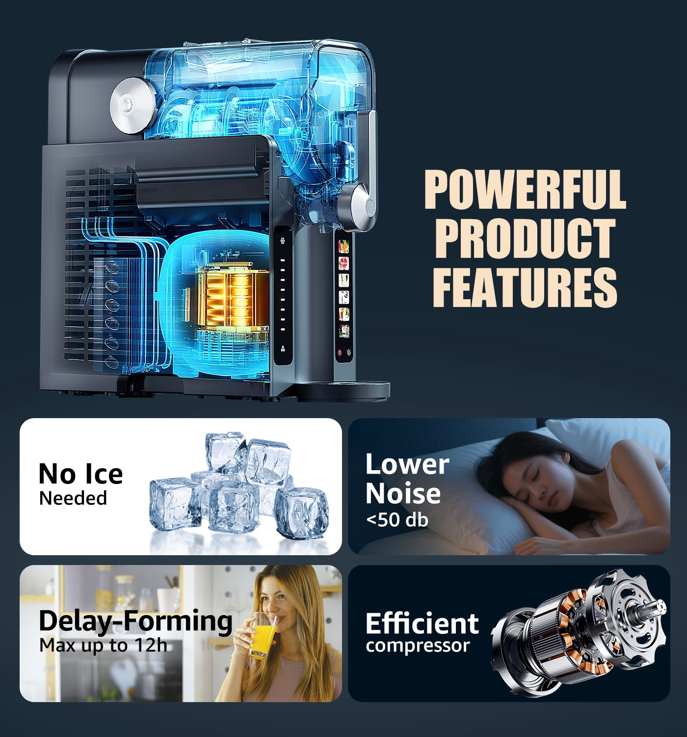 XYJBHB Slushie Machine for Home, 70oz Slushy Machine, with Self-Cleaning & 6 Preset Programs Frozen Drink Maker for Margaritas, Milkshakes, Frappés, Slush& More - No Ice Needed