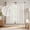 Flax Linen- Not See Through, variant on Semi Sheer White Faux Linen Curtains 45 Inch Length 2 Panels 52" W Light Filtering Window Drapes for Short Basement Laundry Room