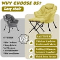 thumbnail image 6 of SAETSFEG Lazy Chair with Ottoman, Comfy Accent Lounge Chair with Side Pocket, Modern Reading Armchair with Footrest, Upholstered Sofa Chair for Small Spaces, Bedroom, Living Room, Dorm, Yellow, 6 of 9