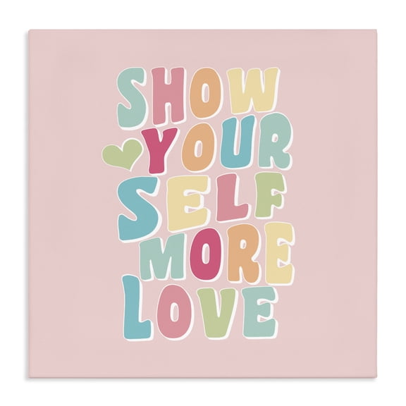 Stupell Industries Contemporary Retro Pastel Self Love Canvas Art, 17 x 17, by Daniela Santiago