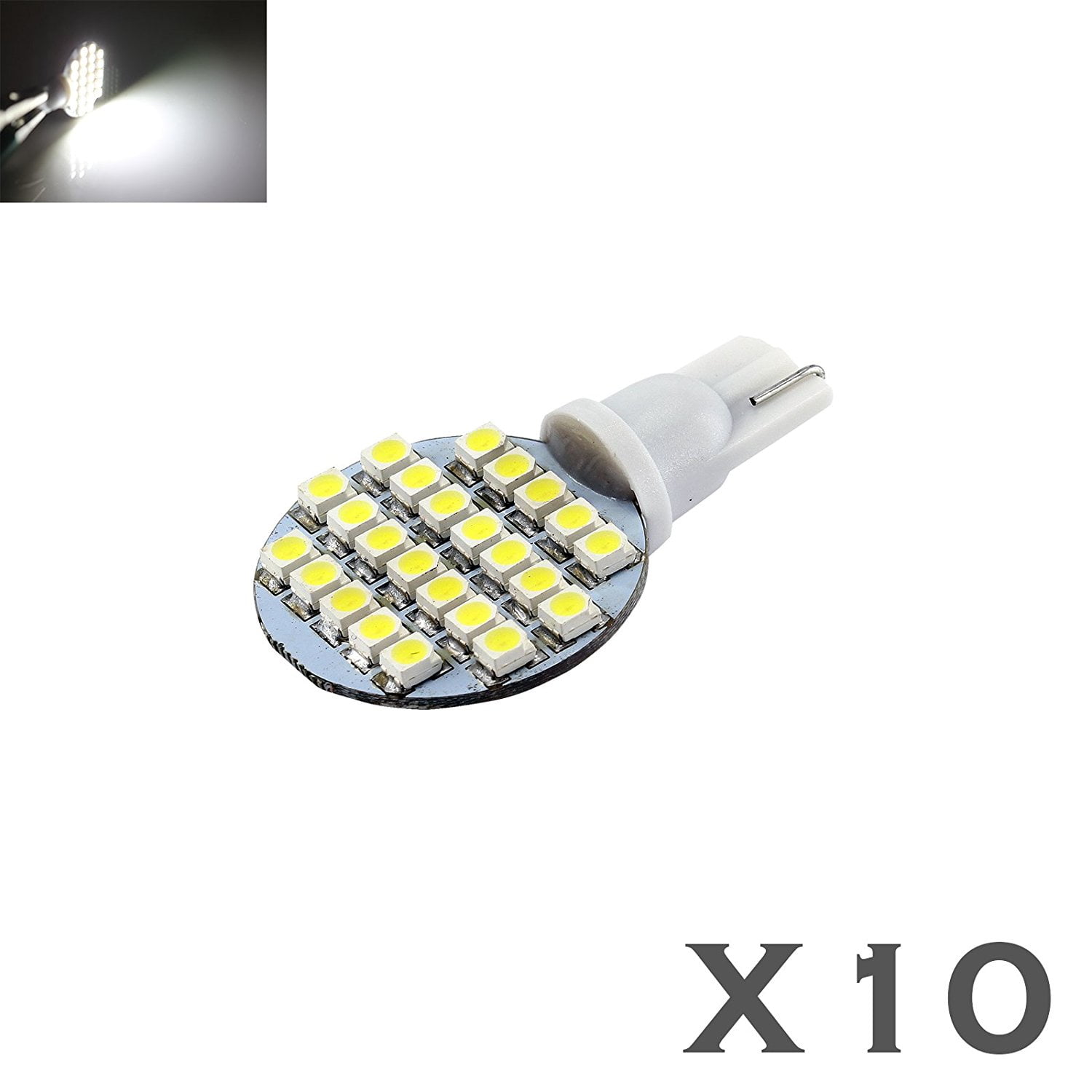 10X Cool Bright White T10 SMD Led Canbus Error Free Interior License Lights Bulb