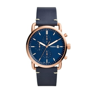 Fossil Men's Commuter Blue Dial Leather Watch FS5274 - Walmart.com