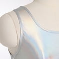 thumbnail image 6 of IBTOM CASTLE Women's Shiny Metallic Dress Sexy Sleeveless Mini Skater Dress Holographic Party Rave Dance Clubwear Anime Cosplay Halloween Clothes S Silver, 6 of 8