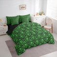 thumbnail image 2 of Manfei Cartoon Halloween 7-Piece Twin Bedding,Sugar Skull Print Bedding Comforter Set,Black Reversible, 2 of 7