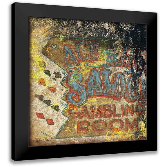 Dee Dee 12x12 Black Modern Framed Museum Art Print Titled - Gambling Room