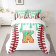 thumbnail image 2 of Manfei Letter Monogrammed K Boy 7-Piece Twin Bedding Sets,Graffiti Splash Bedding Comforter Set,Sport Baseball Breathable Sheet Sets,Lightweight Room Decor,Reversible, 2 of 8