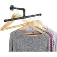 thumbnail image 3 of MyGift Wall-Mounted 20-Inch T-Bar Pipe Hanging Clothing Rack, Black, 3 of 6