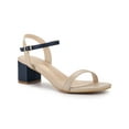 thumbnail image 1 of Unique Bargains Women's Square Toe Ankle Strap Block Heel Sandals, 1 of 7