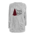 thumbnail image 3 of VALMASS Women Merry Christmas Crewneck Warm Tops Plus Size Long Sleeve Winter Velvet Tops Thick Thermal Sweaters (L, C Gray), 3 of 3
