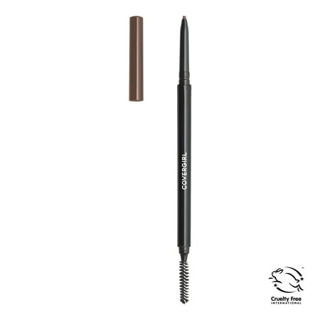 COVERGIRL Easy Breezy Brow Micro-Fine + Define Pencil, 705 Rich Brown, 0.003 oz, Brown Eyebrow Pencil, No Sharpening Needed, Built in Spoolie, Safe for Sensitive Eyes, Removes Easily