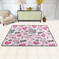 thumbnail image 2 of Dreamtimes Flamingo Hearts Love Non-Slip Area Rug 36"x24", Valentine's Day Pink Floor Carpet Comfort Floor Mats Decor for Indoor Front Porch,Living Room, Bedroom,Kitchen, 2 of 5