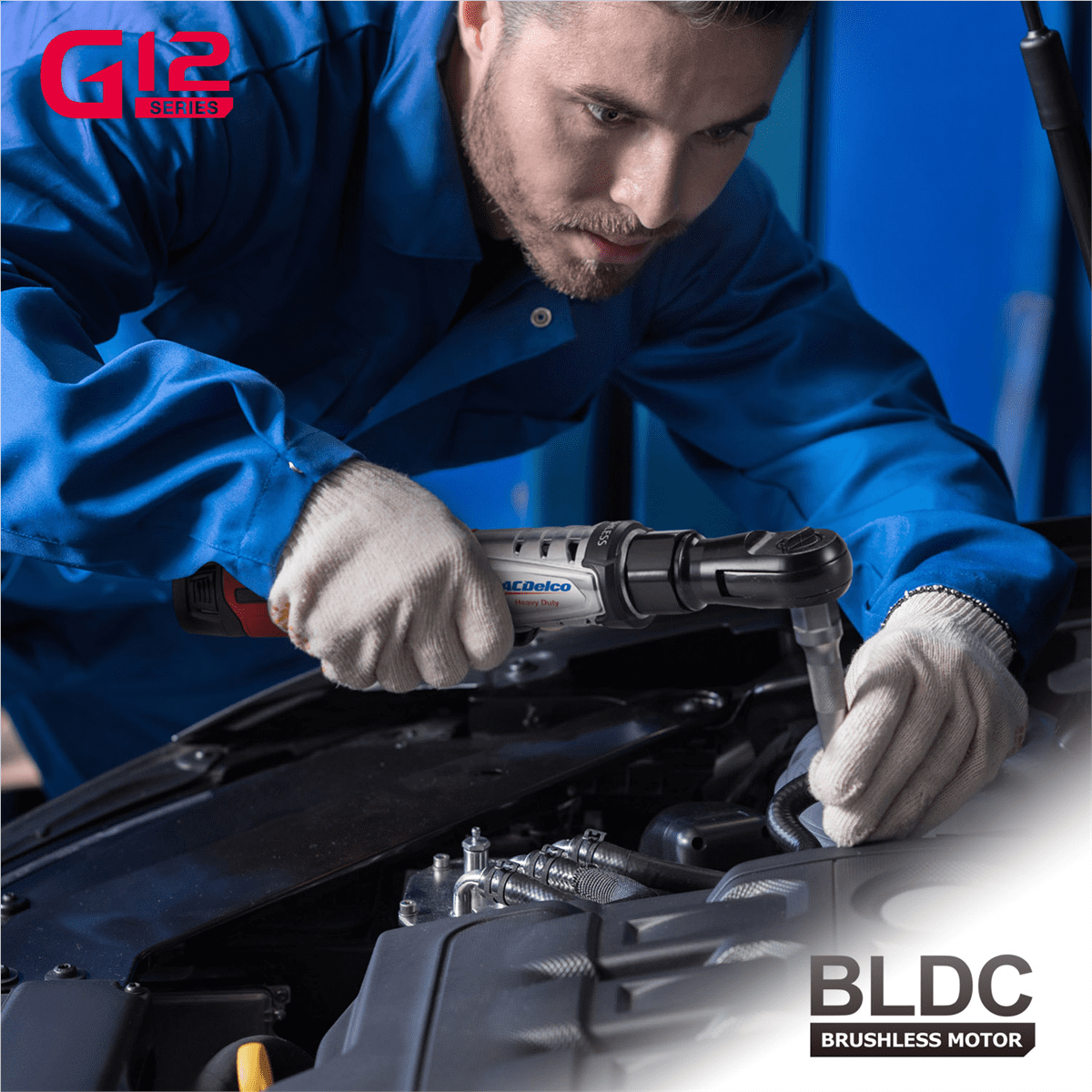 ACDelco G12 Series 12V Cordless Combo Kit: 3/8" Brushless Ratchet Wrench & 1/4" Impact Driver - Includes 2.0Ah Battery & Charger ARW12103-K2