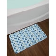 thumbnail image 2 of Floral Bath Mat, Botanical Theme Blooming Flowers and Leaves Pattern Spring Art, Plush Bathroom Decor Mat with Non Slip Backing, 29.5" X 17.5", Pale Blue Dark Sky Blue, by Ambesonne, 2 of 2