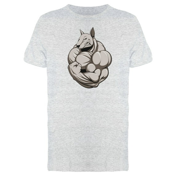 Strong Bull Terrier Big Biceps T-Shirt Men -Image by Shutterstock, Male XX-Large