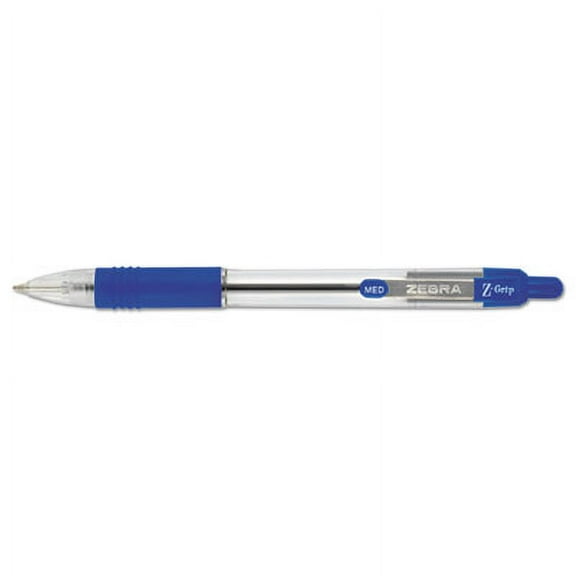 Z-Grip Retractable Ballpoint Pen, Blue Ink, Medium, Dozen