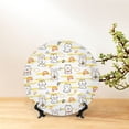 thumbnail image 6 of Daiia Rabbit And Milk Tea Printed Pattern Ceramic Plate Dinner Plates Bone China Decorative Plates with Display Stand Art Ceramic Ornaments for Wall Hanging Decoration-10in, 6 of 6