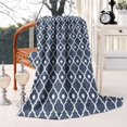 thumbnail image 2 of Navy Blue Geometric Quatrefoil Pattern Blanket,Comfortable Soft Flannel Throw Blanket,All Season,Warm Lightweight Blankets for Sofa Bed Couch Living Room Chair,50"x60", 2 of 4