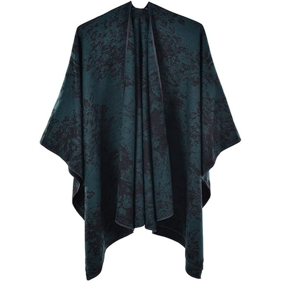 PIKADINGNIS Women Winter Shawl Wraps Warm Poncho Open Front Sweater Coat Scarf Blanket