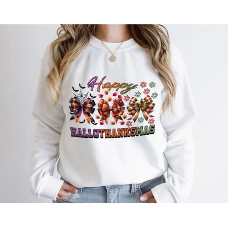 Hallothanksmas Coquette Bow Png, Happy Hallothanksmas Png, Halloween Png, Christmas Coquette Bow, Fall Png, Sublimate , Trending Png