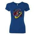 thumbnail image 2 of Wild Bobby, Colorful Sneakers Chucks Streetwear Womens Slim Fit Junior Tee, Royal, Large, 2 of 3