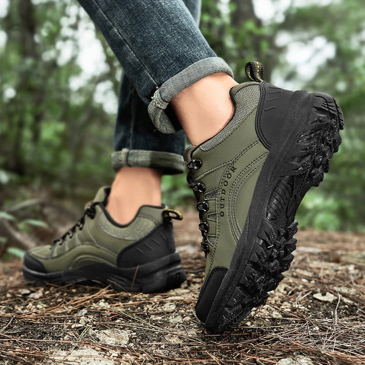 AUXDIQ Hiking Shoes Mens Waterproof Mountain Trekking Shoes Men Breathable Walking Shoes Outdoor Sports Running Camping Climbing