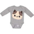 thumbnail image 3 of Inktastic Cute Cat, Little Cat, Cat Head, Brown Cat Boys or Girls Long Sleeve Baby Bodysuit, 3 of 5