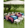 thumbnail image 5 of 52x70 Inch Outdoor Tablecloth with Umbrella Hole Zipper Rectangle 4th of July Rectangular Tablecloths Outside Waterproof American Flag Independence Day Floral Black Patio Table Cover for Picnic Party, 5 of 8