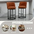 thumbnail image 6 of S-HOME Modern Linen Fabric Counter Height Bar Stools Set of 2 with Backrest and Footrest for Dining Experience, Orange, 6 of 18