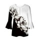 thumbnail image 4 of Blusa de verano para mujer con estampado de pliegues sexy y mangas 3/4 con cuello en V y botones OAVQHLG3B Store  lin121212, 4 of 5