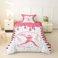 thumbnail image 2 of Erosebridal Pink Dripping Baseball Stitch & Batter Silhouette Graphic Twin Bedding, Baseball Graphic Duvet Cover Set for Girls Kids,Lightweight Room Decor,2pcs,No Comforter, 2 of 6