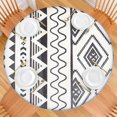 thumbnail image 2 of Vinyl Round Tablecover with Floral Bohemian Print, 44 Inch Elastic Edge Fits 38-42 Inch Tables, 2 of 7