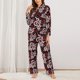 thumbnail image 2 of Balery Snake And Rose Conjunto de Pijama con Estampado para Mujer, Conjunto de Dos Piezas con Manga Larga, Ropa de Dormir Suave con Bolsillos, Pijamas Cómodos-Medium, 2 of 7
