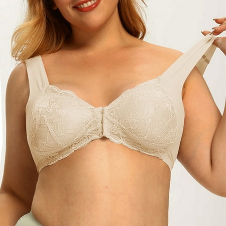 

Miayilima Bra For Women Oversized Strapless Bra With A Seamless Front Buckle And Lace Bra For A Beautiful Back And Feeding Bra Size L