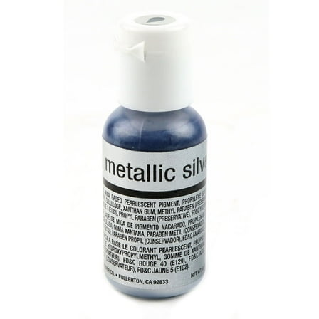Chefmaster Metallic Silver Airbrush Food Color, .67 oz