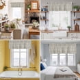 thumbnail image 5 of Beige Black Striped Kitchen Curtain Valances for Windows Farmhouse Short Curtains, Abstract Modern Art Irregular Stripe Rod Pocket Valance Curtain for Bedroom Cafe Living Room, 5 of 8
