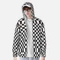 thumbnail image 4 of Easygdp Black and White Checkerboard Lightweight Long Sleeve Sun Shirt Sports long-Sleeved Sun Protective Clothing, Quick Drying Breathable - XX-Large, 4 of 9
