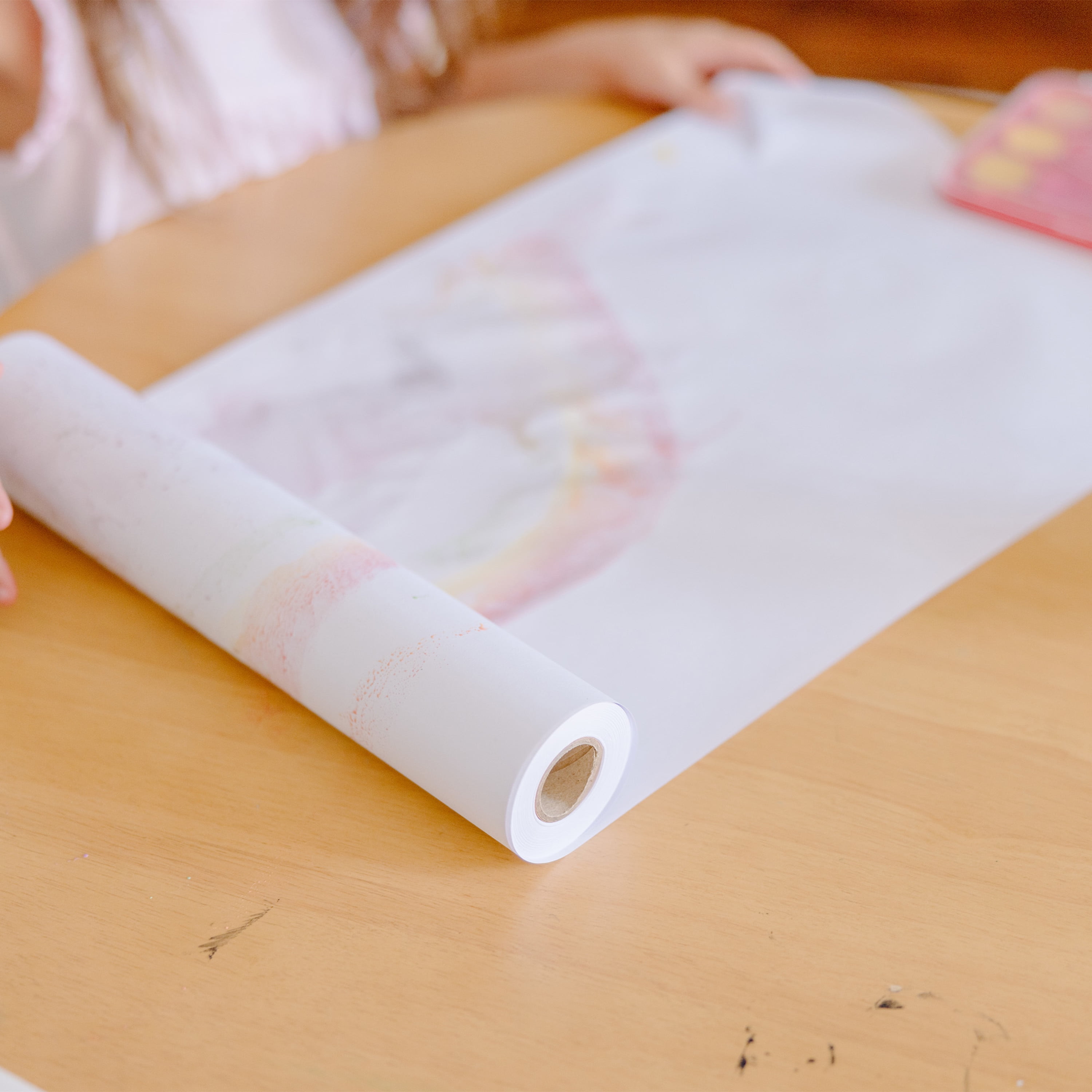 White Art Easel Paper Roll (12 Inch by 75 Feet) 100 Percent Recyclable  Non-Yellowing Arts and Crafts Bond Paper for Paper Tablecloths, Bulletin  Board