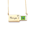 thumbnail image 1 of Color Paint Splash Holi Day Letter Envelope Necklace Pendant Jewelry, 1 of 3