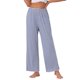 thumbnail image 1 of Pantalones de pijama de algodón para mujer INSPIRE CHIC con cintura elástica, sueltos, pantalones de lounge con bolsillos, sudaderas 2XL a rayas azules, 1 of 6