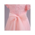 thumbnail image 6 of hirigin Kids Girl’s Tulle Dress, Short Sleeve Crew Neck Flower Bowknot Patchwork Dress for Party Stage Show, 6 of 9
