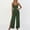 Army Green, variant on Womens Jumpsuits Spaghetti Straps V Neck Ruched Wide Leg Side Split Romper Casual Jumpsuits with Pockets Black