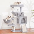 thumbnail image 2 of Cat Tree Hey-brother MPJ006SW para gatos de interior, color gris claro, 2 of 8