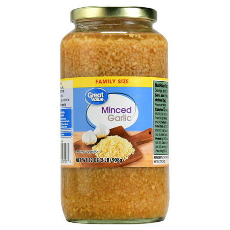(2 Pack) Great Value Minced Garlic, Family Size, 32 (Best Way To Mince Garlic)