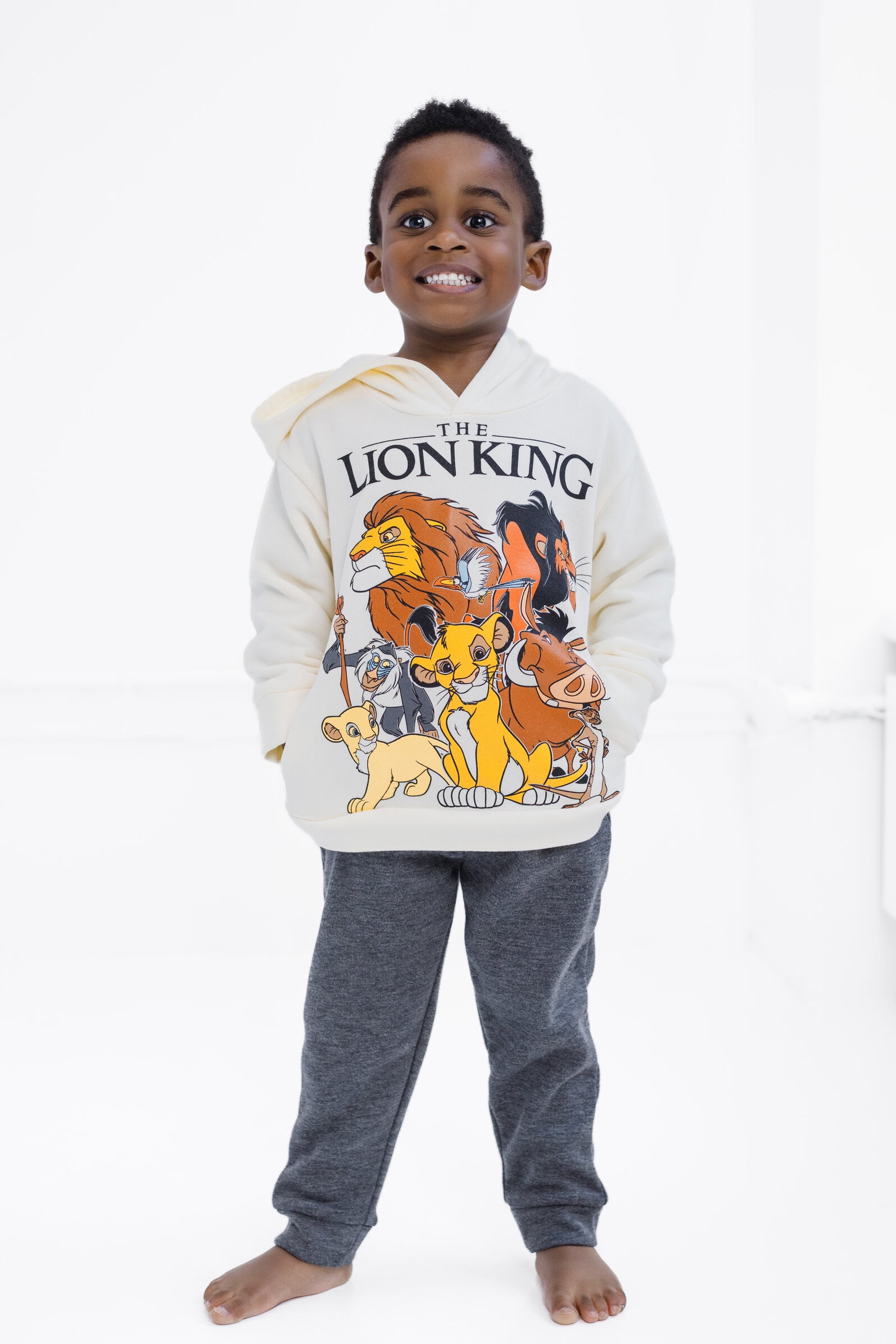 Disney Lion King Simba Timon Pumbaa Toddler Boys Fleece Hoodie and Pants Outfit Set Toddler to Big Kid