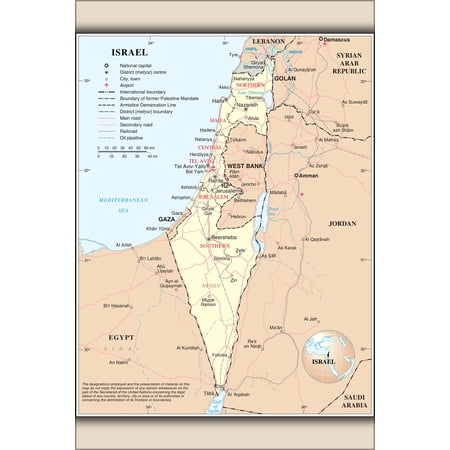24"x36" Gallery Poster, Israel UN Map