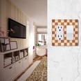 thumbnail image 5 of Yayeee Rocker Switch Wall Plate 3-Gang 6.5"x4.6" Home Decorative Outlet Cover, Rusty Orange Plaid, 5 of 6