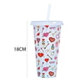 thumbnail image 3 of Copa Que Cambia De Color Vasos de paja de 25 oz Botellas de agua que cambian de color con regalo de tapa (Día de San Valentín A), 3 of 7