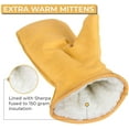 thumbnail image 2 of Chopper Mittens Leather Goatskin Sherpa Lined Cold Weather Glove Mitt in Mens (Medium), 2 of 6